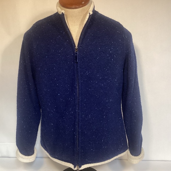 Women’s L.L. Bean Sweater Jacket Lambswool Sherpa Lined Women’s Size medium - Picture 2 of 13